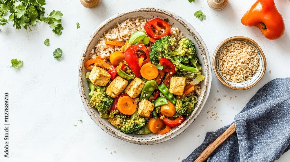 Healthy Vegetable Bowl with Quinoa and Tofu Healthy Vegetable Bowl with Quinoa and Tofu