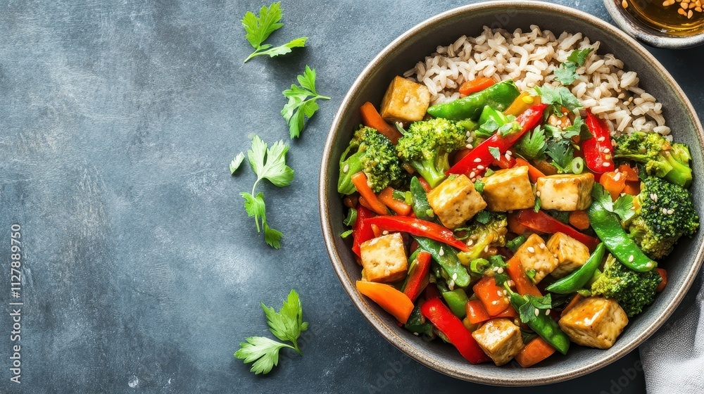 Tasty Vegetarian Stir-Fry with Tofu and Fresh Vegetables Tasty Vegetarian Stir-Fry with Tofu and Fresh Vegetables