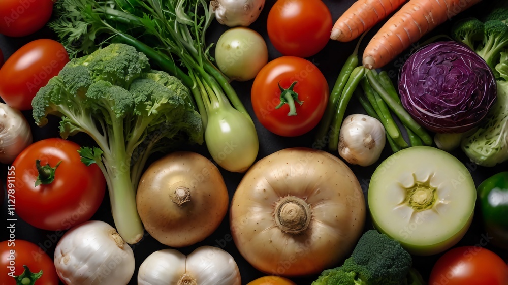 Composition with raw vegetables Composition with raw vegetables
