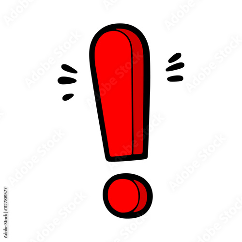 cartoon exclamation mark attention warning caution vector illustration template design
