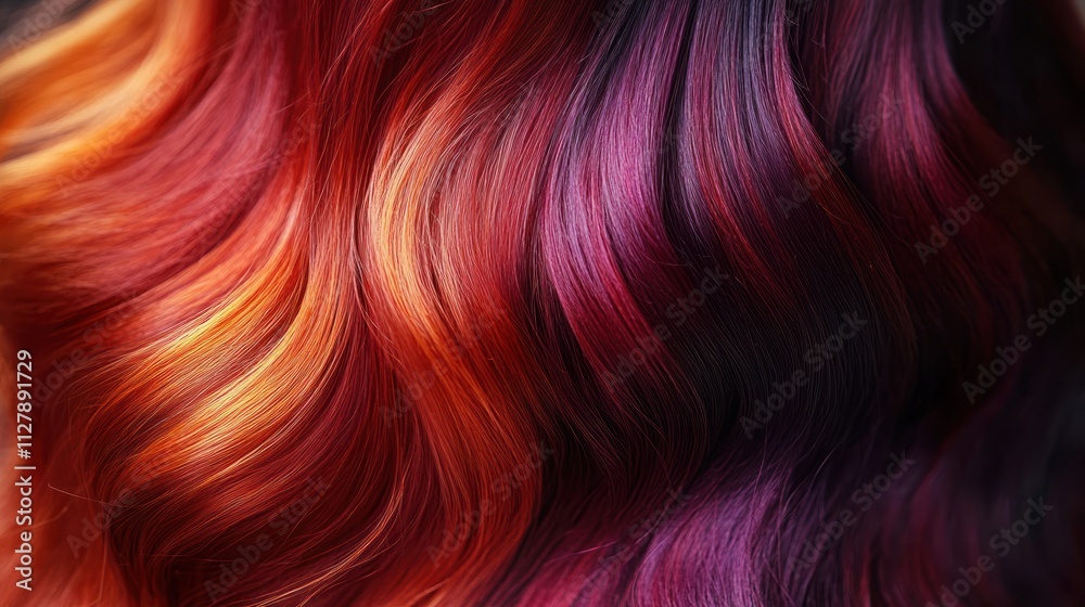 Vibrant, wavy hair showcasing a blend of warm and cool colors. Vibrant, wavy hair showcasing a blend of warm and cool colors.
