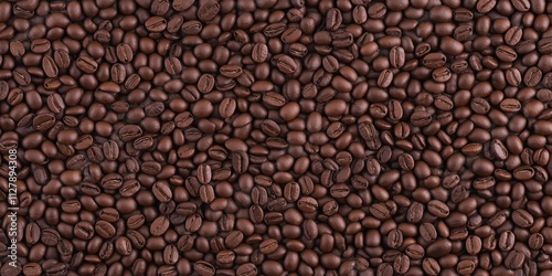 A close-up view of an abundant collection of roasted coffee beans, highlighting their rich brown color, texture, and shiny surface, ideal for coffee enthusiasts and brands.