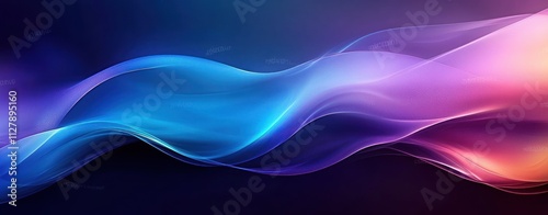 Teal and Purple Abstract Wave Design Digital Art Gradient Background