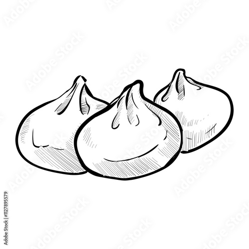 nikuman dumpling handdrawn illustration
