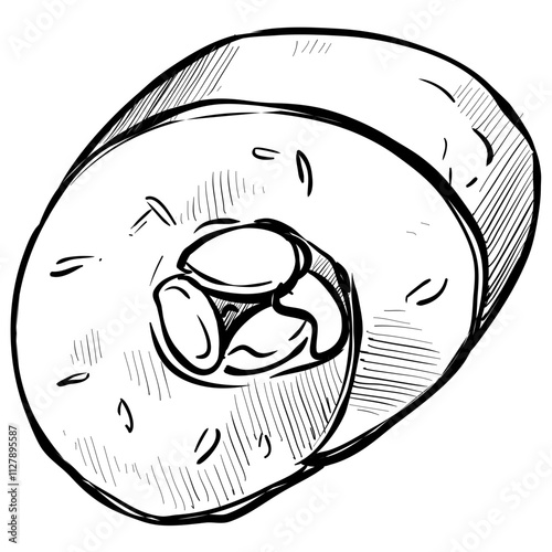 sushi roll handdrawn illustration