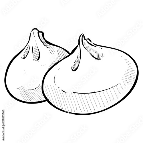 nikuman dumpling handdrawn illustration