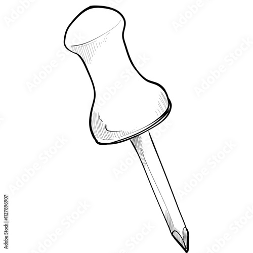 pushpin handdrawn illustration