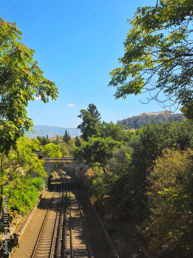railway in the forest in athens railway in the forest in athens