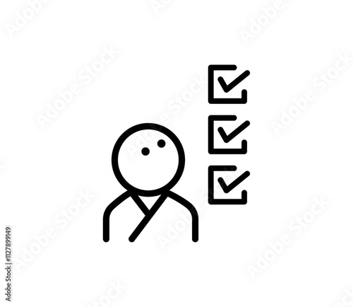 オプションを選ぶ患者のアイコンイラスト　ベクター
