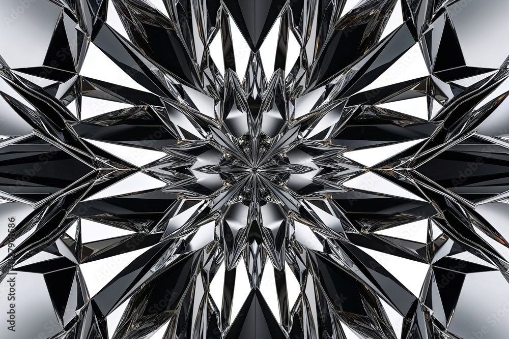 Complex Faceted Reflection Modern Design and Symmetrical Aesthetics