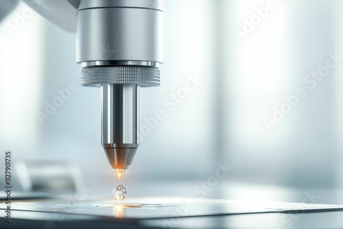 Wallpaper Mural surgery recovery innovation concept, A close-up of a microscope's objective lens, focusing on a droplet on a slide, emphasizing precision and scientific inquiry. Torontodigital.ca