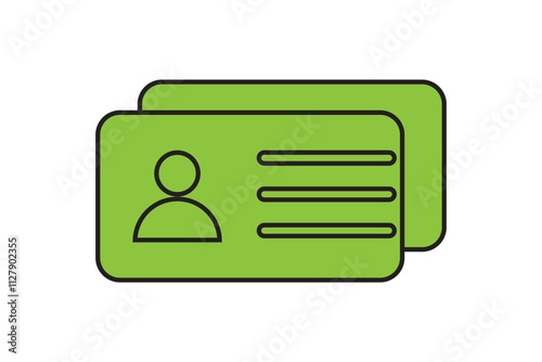 identification card set icon with white background vector stock illustration