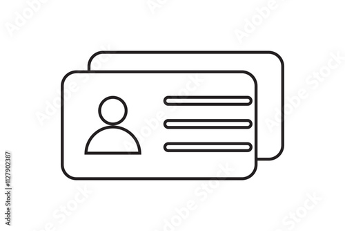 identification card set icon with white background vector stock illustration