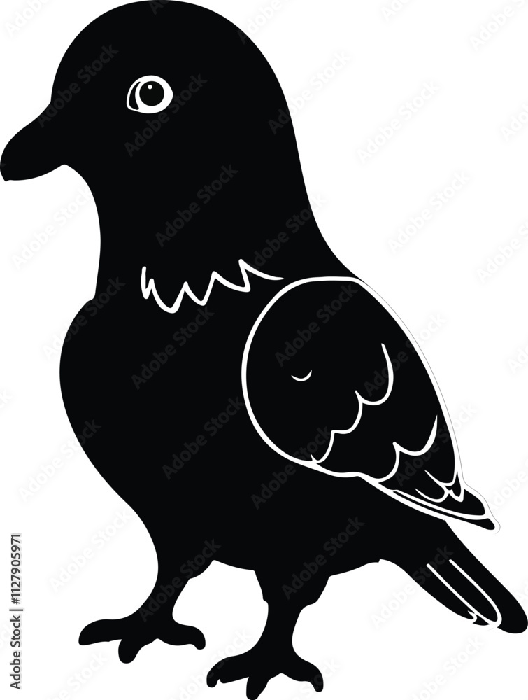 Fototapeta premium peaceful dove silhouette vector art