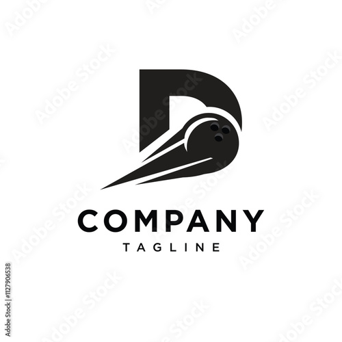 Letter D Bowling Logo Icon Vector