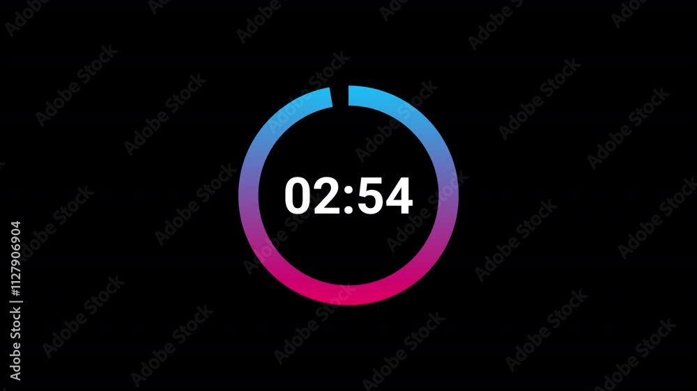 Circle countdown timer animation of 3 minutes on transparent background with alpha channels, 3 minutes circle countdown timer animation, countdown video Circle countdown timer animation of 3 minutes on transparent background with alpha channels, 3 minutes circle countdown timer animation, countdown video