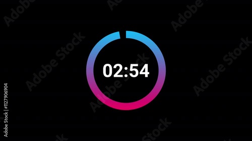  Circle countdown timer animation of  3 minutes on transparent background with alpha channels, 3 minutes circle countdown timer animation, countdown video 