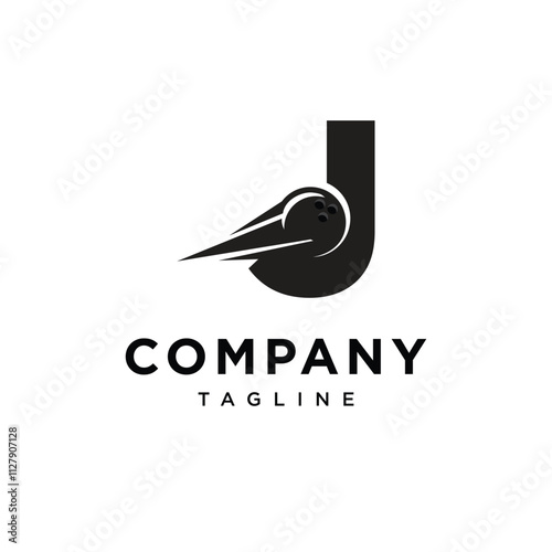 Letter J Bowling Logo Icon Vector