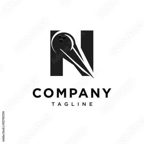 Letter N Bowling Logo Icon Vector