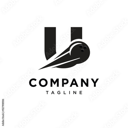 Letter U Bowling Logo Icon Vector