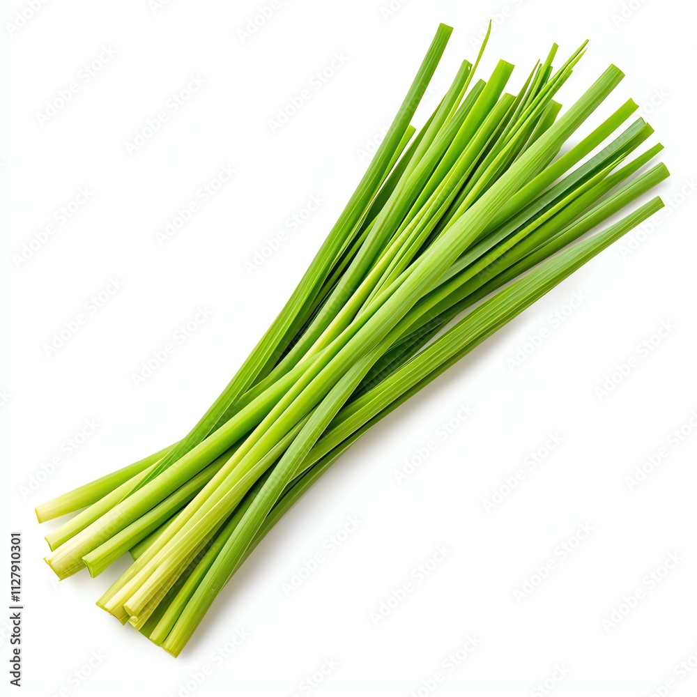 Fresh green chives isolated on white background. Fresh green chives isolated on white background.