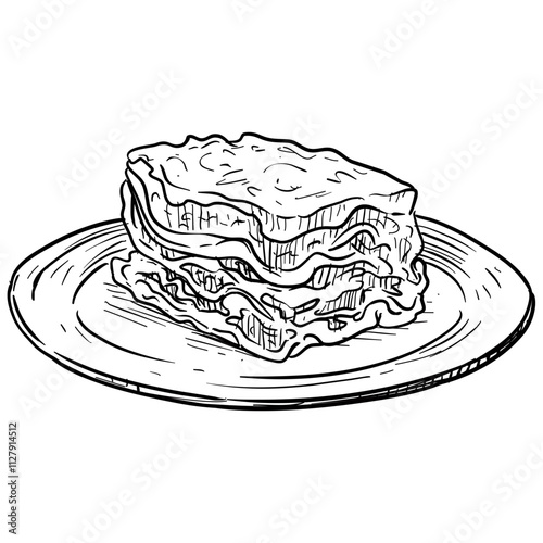 Lasagna Dish Handdrawn Illustration