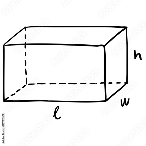 Rectangular Prism Design Handdrawn Illustration