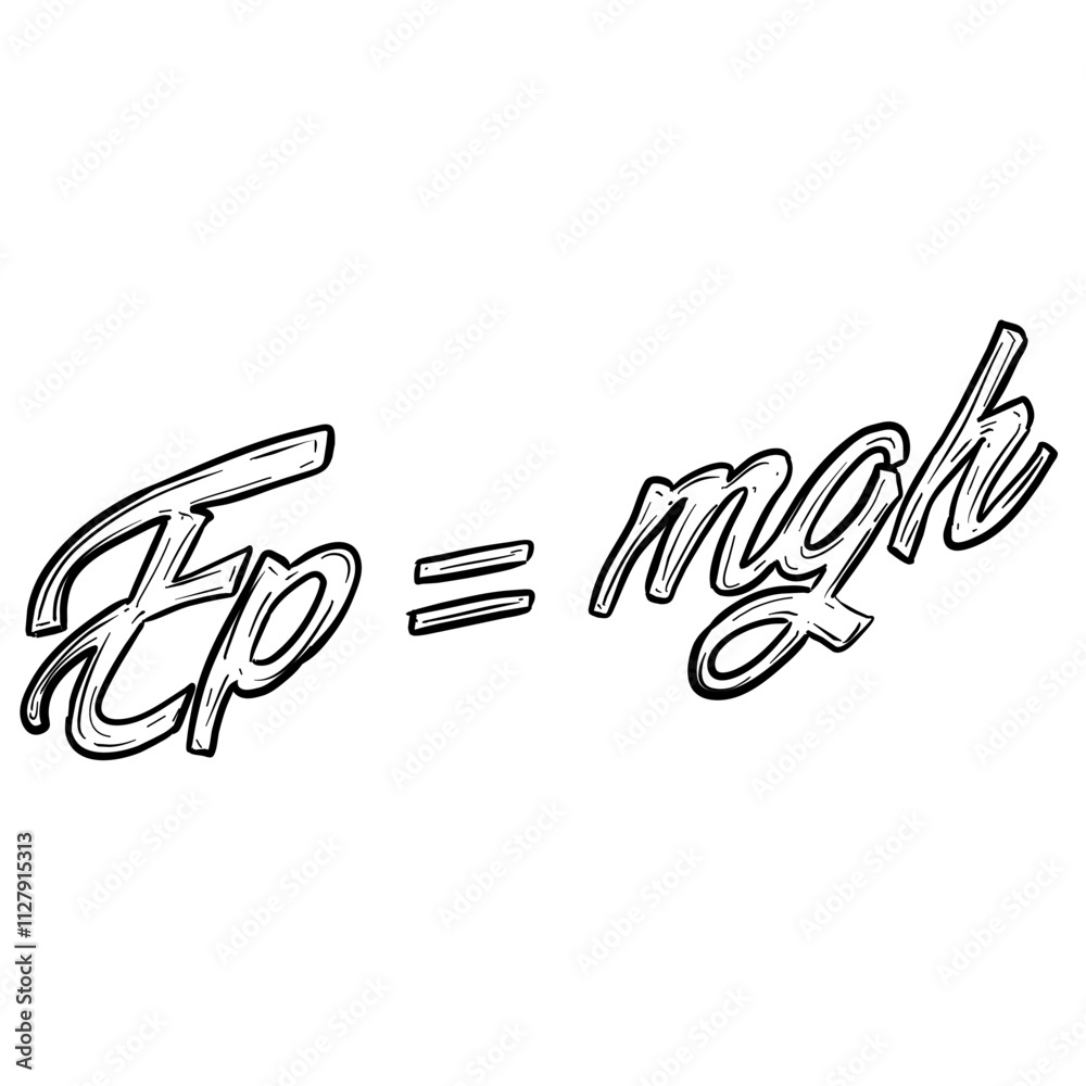 Fototapeta premium Potential Energy Formula Handdrawn Illustration