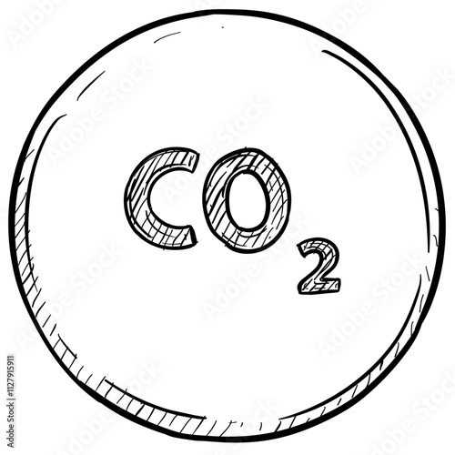 Carbon Dioxide Handdrawn Illustration