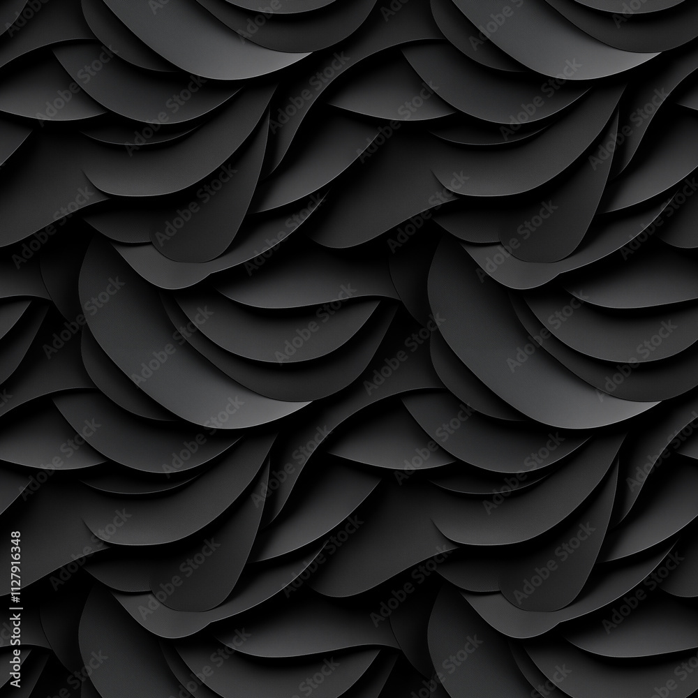 A black and white photo of a pattern of black leather. The photo is of a close up of the pattern, with the leather appearing to be folded and layered. The photo has a moody and artistic feel to it A black and white photo of a pattern of black leather. The photo is of a close up of the pattern, with the leather appearing to be folded and layered. The photo has a moody and artistic feel to it