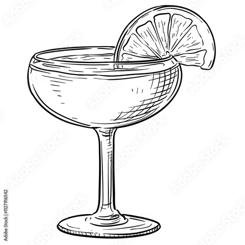 Cocktail Glass Handdrawn Illustration