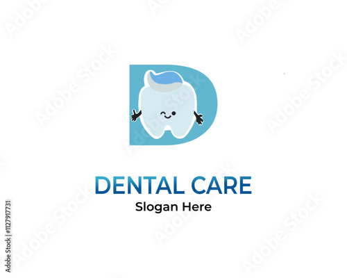 letter d dental care logo design template symbol icon