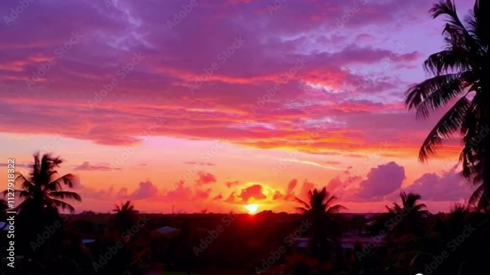 A stunning sunset colors the expansive ocean with hues of pink and orange videos, evoking feelings of awe and tranquility, capturing the vastness of the sea video A stunning sunset colors the expansive ocean with hues of pink and orange videos, evoking feelings of awe and tranquility, capturing the vastness of the sea video
