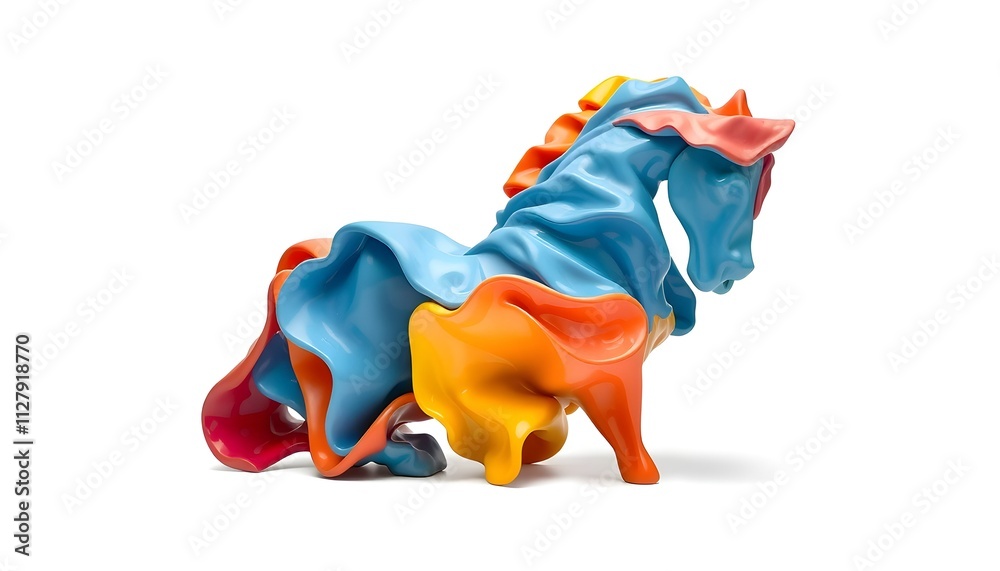 Fototapeta premium Horse colorful fabric isolated on white background, clipping path included