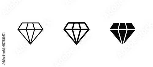 Diamond icon set vector