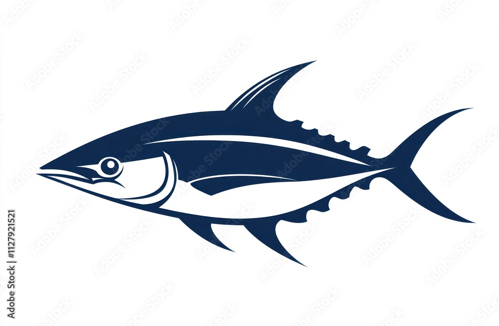 Stylized blue tuna illustration, isolated on white. Stylized blue tuna illustration, isolated on white.