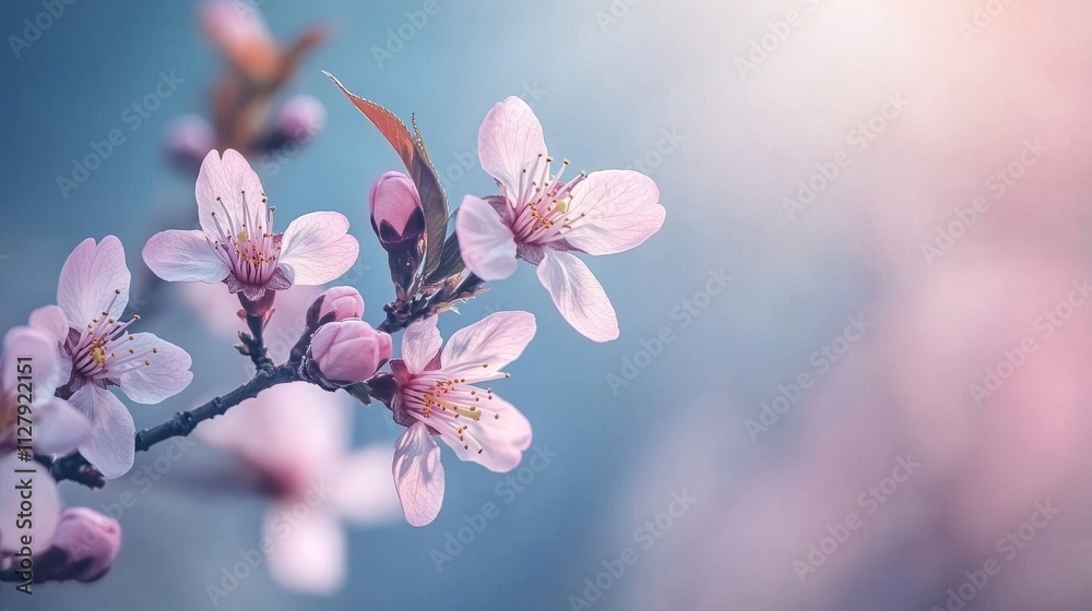 86.Close-up view of delicate cherry blossom branches laden with soft pink flowers against a vivid blue sky. Each petal is highlighted in the sunlight, creating a vibrant display of spring beauty. The 86.Close-up view of delicate cherry blossom branches laden with soft pink flowers against a vivid blue sky. Each petal is highlighted in the sunlight, creating a vibrant display of spring beauty. The