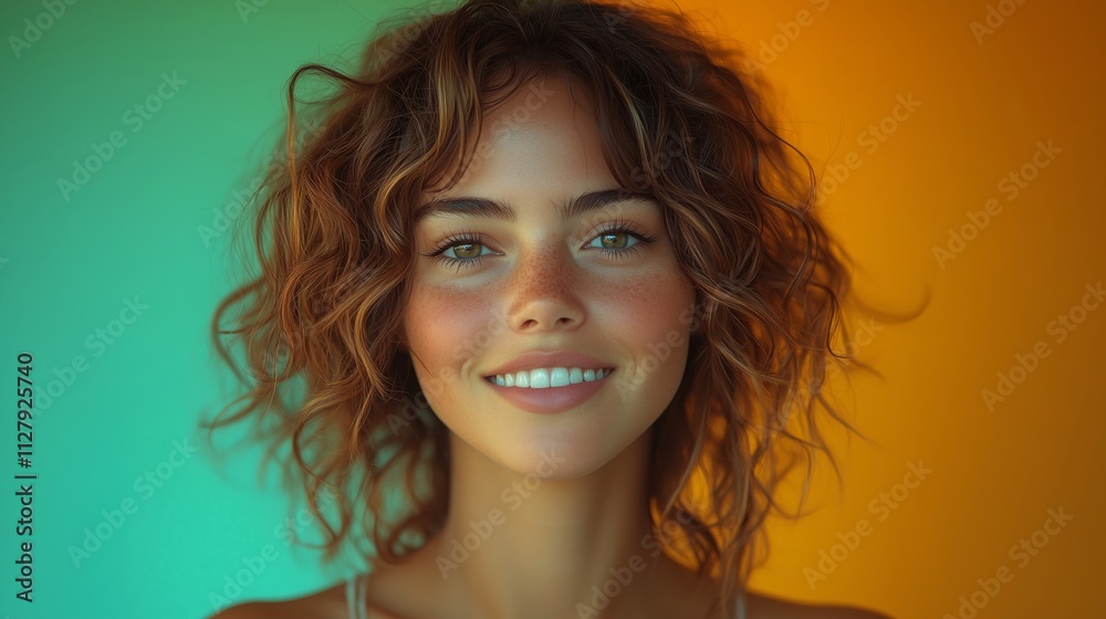 Vibrant Portrait of a Joyful Young Woman Smiling Radiantly Vibrant Portrait of a Joyful Young Woman Smiling Radiantly