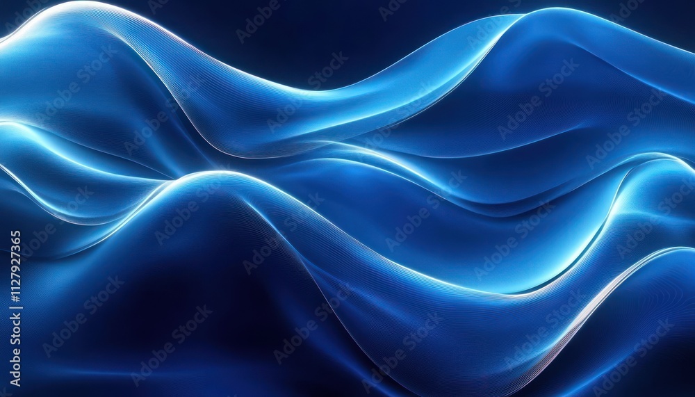 Obraz premium Abstract Blue Waves Background Modern Graphic Design Illustration for Business Technology