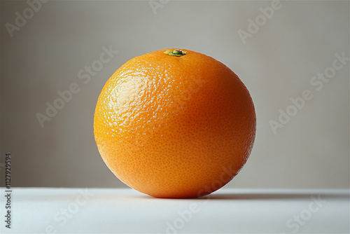 A minimalist image of a single fresh orange s photo