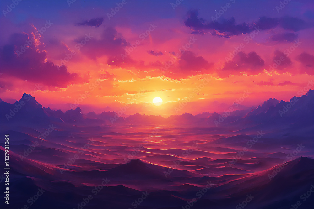 Fototapeta premium A peaceful image of a serene desert landscape