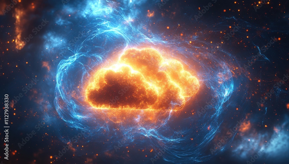 Stunning Cosmic Clouds Glowing with Fiery Light Surrounded by Twinkling Stars and Vibrant Energy, Perfect for Imaginative and Futuristic Themes in Digital Art Stunning Cosmic Clouds Glowing with Fiery Light Surrounded by Twinkling Stars and Vibrant Energy, Perfect for Imaginative and Futuristic Themes in Digital Art