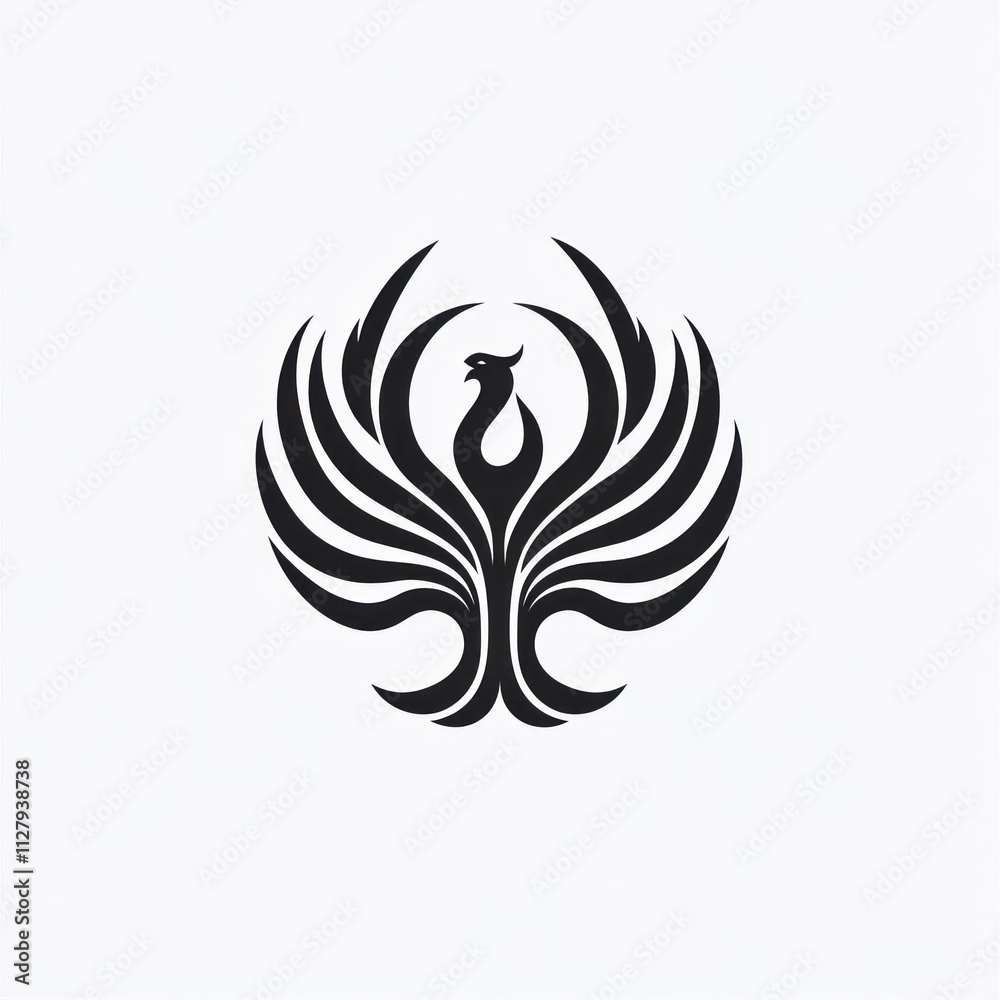 Obraz premium Stylized phoenix bird logo design.