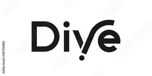 Dive typography lettering logo design vector graphic