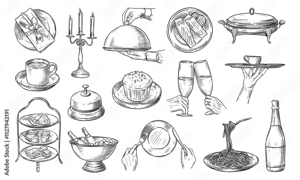 Dinner Party Handdrawn Collection Dinner Party Handdrawn Collection