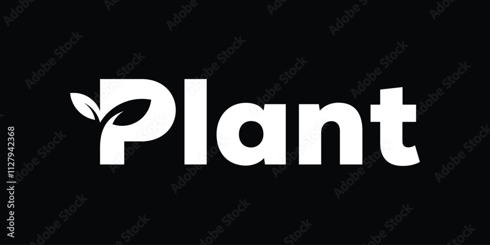Fototapeta premium Plant typography lettering logo design vector graphic