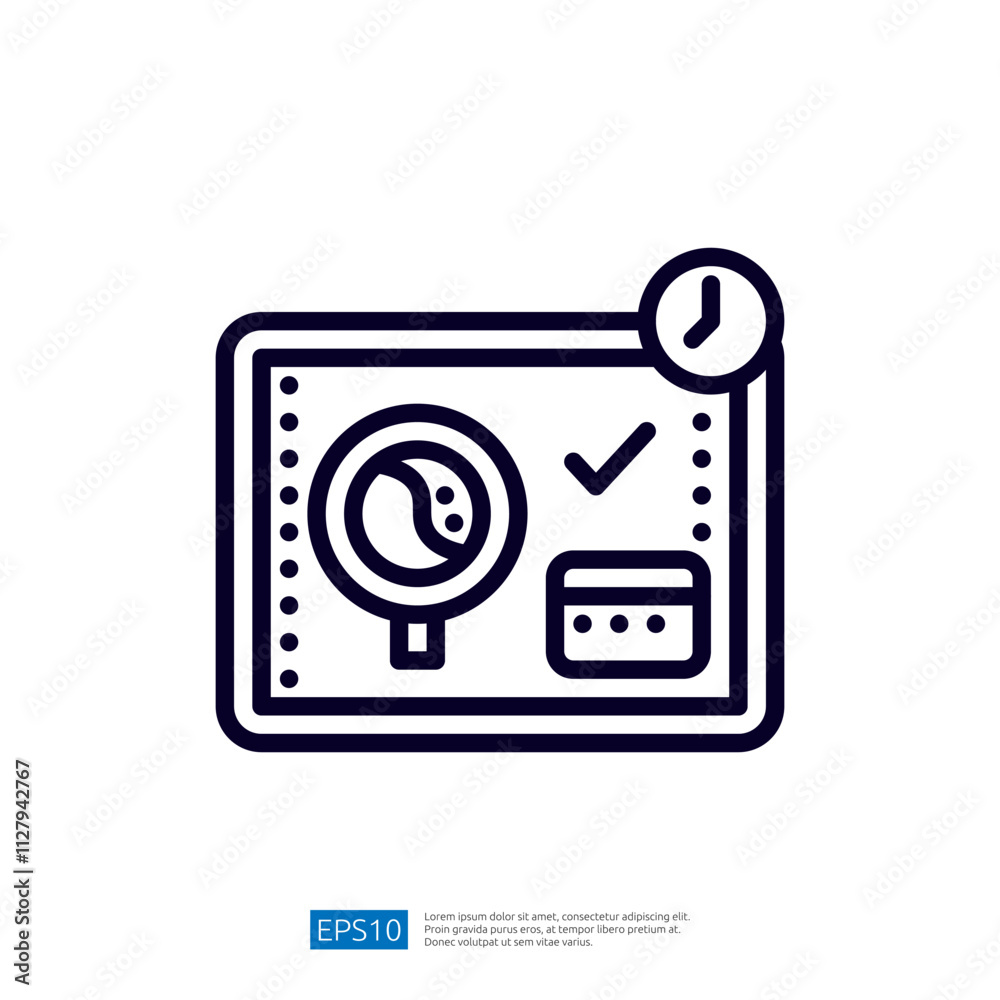 A simple graphic illustrating a magnifying glass over a checklist, symbolizing verification or analysis, with a clock indicating time management. A simple graphic illustrating a magnifying glass over a checklist, symbolizing verification or analysis, with a clock indicating time management.