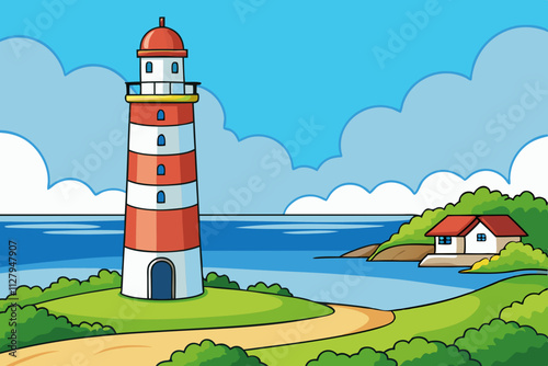 Lighthouse isolated vector illustration