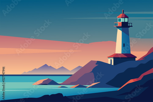 Lighthouse isolated vector illustration