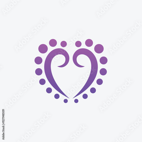 minimalist Heart Beads necklace Logo Design Inspiration